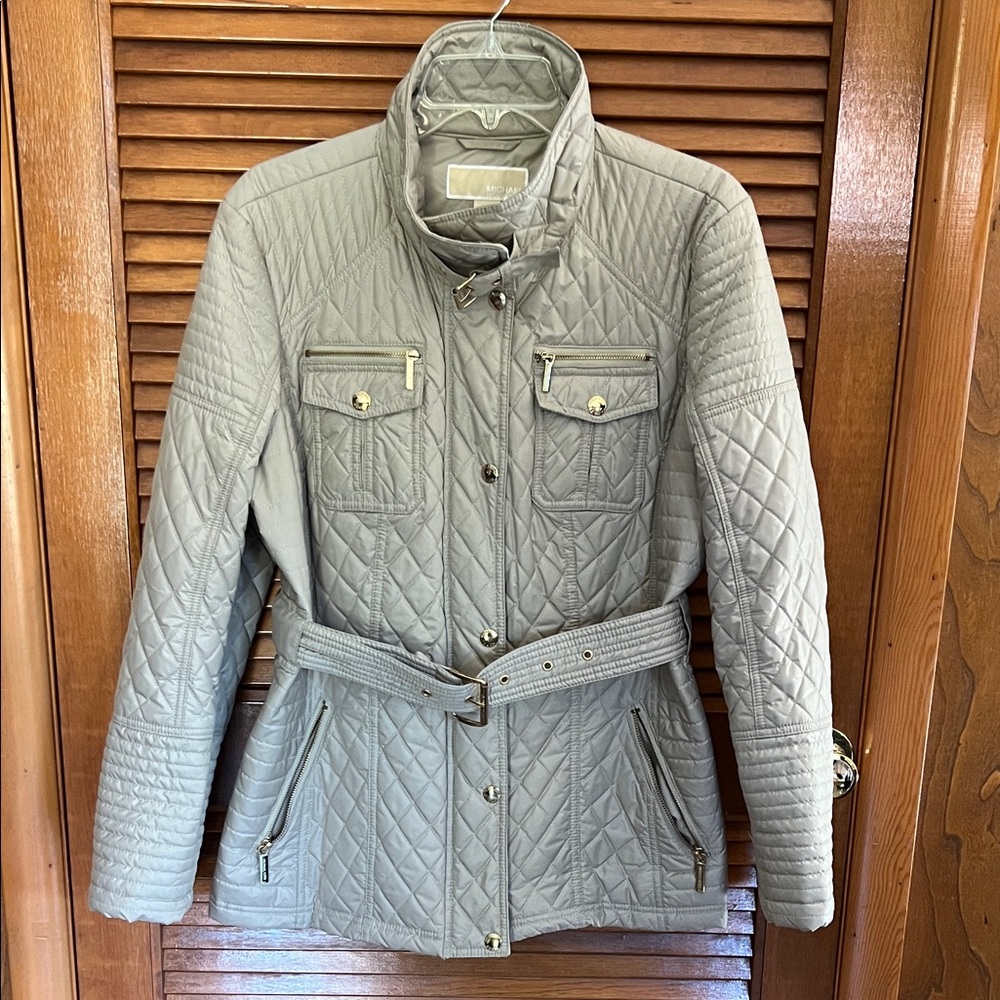 Michael Kors Quilted Utility Jacket in Gray